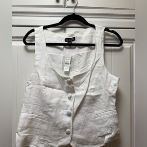J. Crew Women's White Linen Top